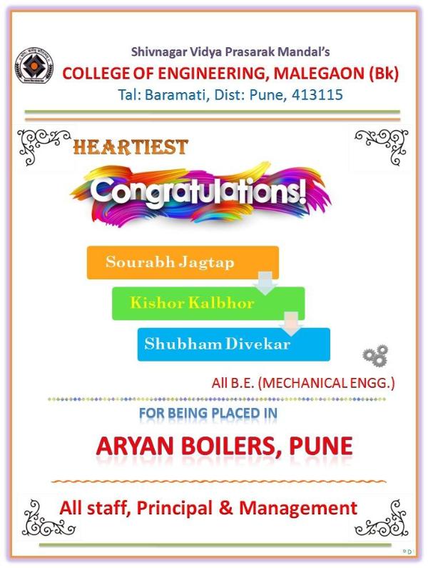 Congratulations for Placement